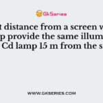 At what distance from a screen will a 27 Cd lamp provide the same illumination as a 75 Cd lamp 15 m from the screen?