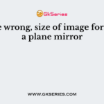 Choose wrong, size of image formed in a plane mirror