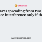 Light waves spreading from two sources produce interference only if they are