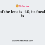 Power of the lens is -40, its focal length is