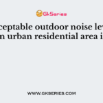The acceptable outdoor noise level (dB) in urban residential area is