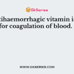 The antihaemorrhagic vitamin is essential for coagulation of blood. It is: