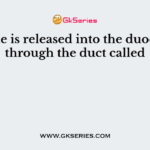 The bile is released into the duodenum through the duct called