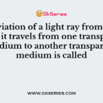 The deviation of a light ray from its path when it travels from one transparent medium to another transparent medium is called