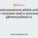 The micronutrient which activates many enzymes and is necessary for photosynthesis is