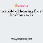 The threshold of hearing for normal healthy ear is
