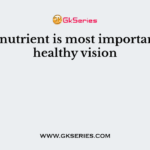 This nutrient is most important for healthy vision