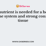 This nutrient is needed for a healthy immune system and strong connective tissue