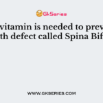This vitamin is needed to prevent a birth defect called Spina Bifida