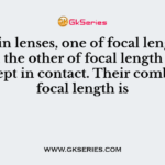 Two thin lenses, one of focal length +60 cm and the other of focal length