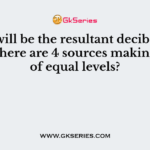 What will be the resultant decibel level when there are 4 sources making noise of equal levels?