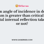 When angle of incidence in denser medium is greater than critical angle, will total internal reflection take place or not?