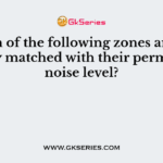 Which of the following zones are correctly matched with their permitted noise level?