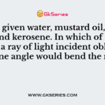You are given water, mustard oil, glycerine and kerosene