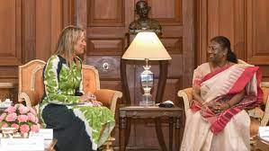 President Droupadi Murmu meets with Queen Máxima of Netherlands
