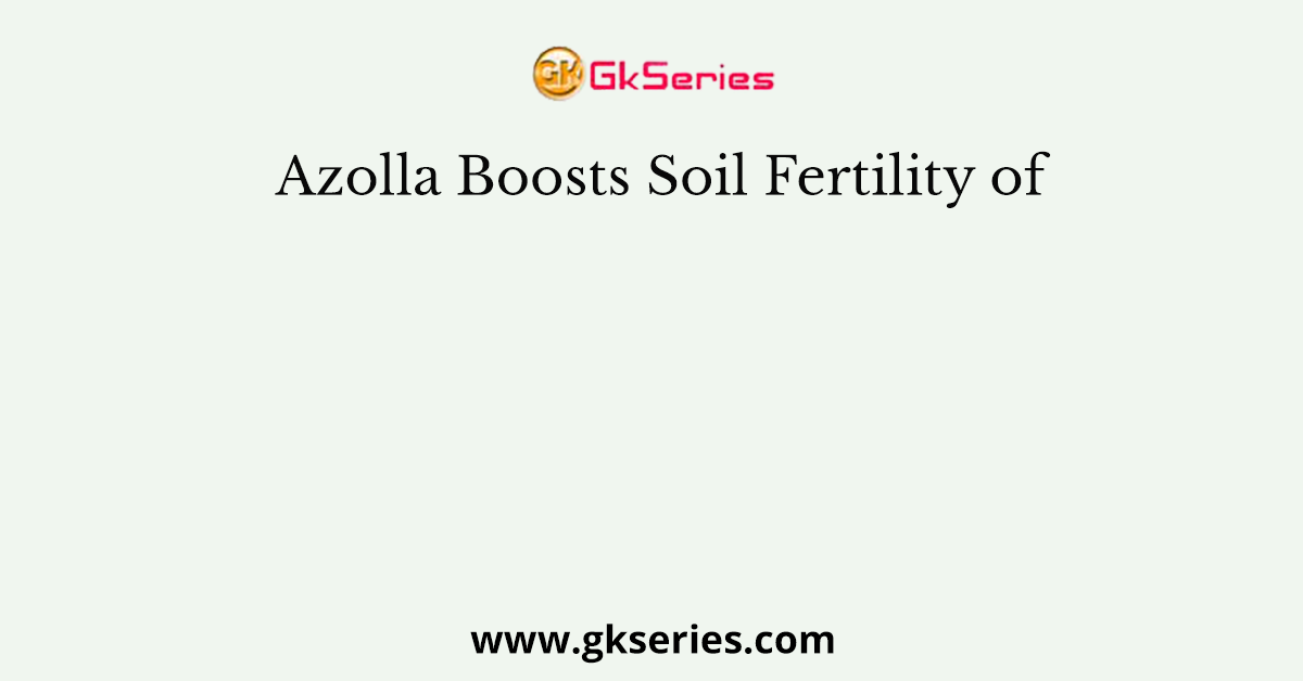 Azolla Boosts Soil Fertility of