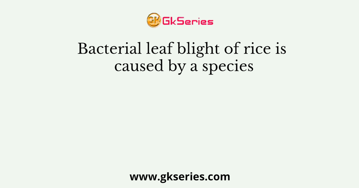 Bacterial leaf blight of rice is caused by a species