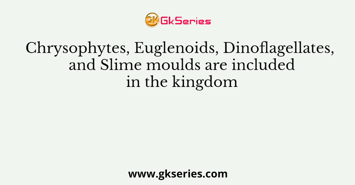 Chrysophytes, Euglenoids, Dinoflagellates, and Slime moulds are included in the kingdom