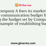 Company A fixes its marketing communication budget by observing the budget set by Company B. This is an example of establishing budget by