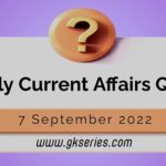 Daily Quiz on Current Affairs