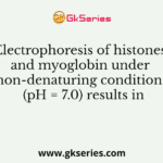 Electrophoresis of histones and myoglobin under non-denaturing conditions (pH = 7.0) results in
