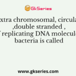 Extra chromosomal,circular ,double stranded ,self replicating DNA molecule in bacteria is called