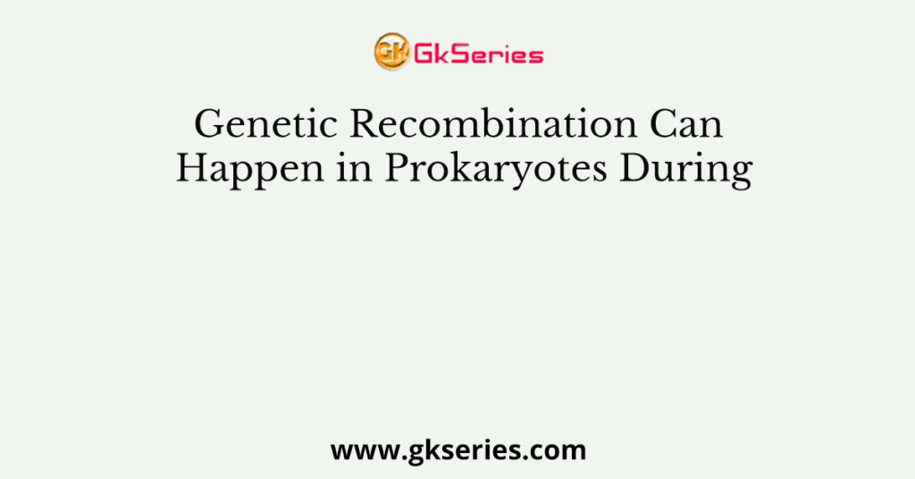 Genetic Recombination Can Happen in Prokaryotes During