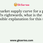 If the market supply curve for a product shifts rightwards, what is the best possible explanation for this shift?