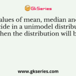 If the values of mean, median and mode coincide in a unimodel distribution, then the distribution will be