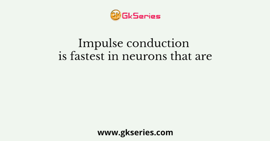 Impulse conduction is fastest in neurons that are