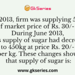 In May 2013 firm was supplying 500kg of sugar of market price of Rs. 30/- per kg