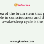 The area of the brain stem that plays a role in consciousness and the awake/sleep cycle is the