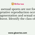 The asexual spores are not found, vegetative reproduction occurs by fragmentation and sexual organs are absent. Identify the class of fungi