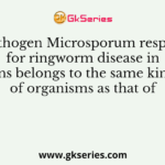 The pathogen Microsporum responsible for ringworm disease in humans belongs to the same kingdom of organisms as that of