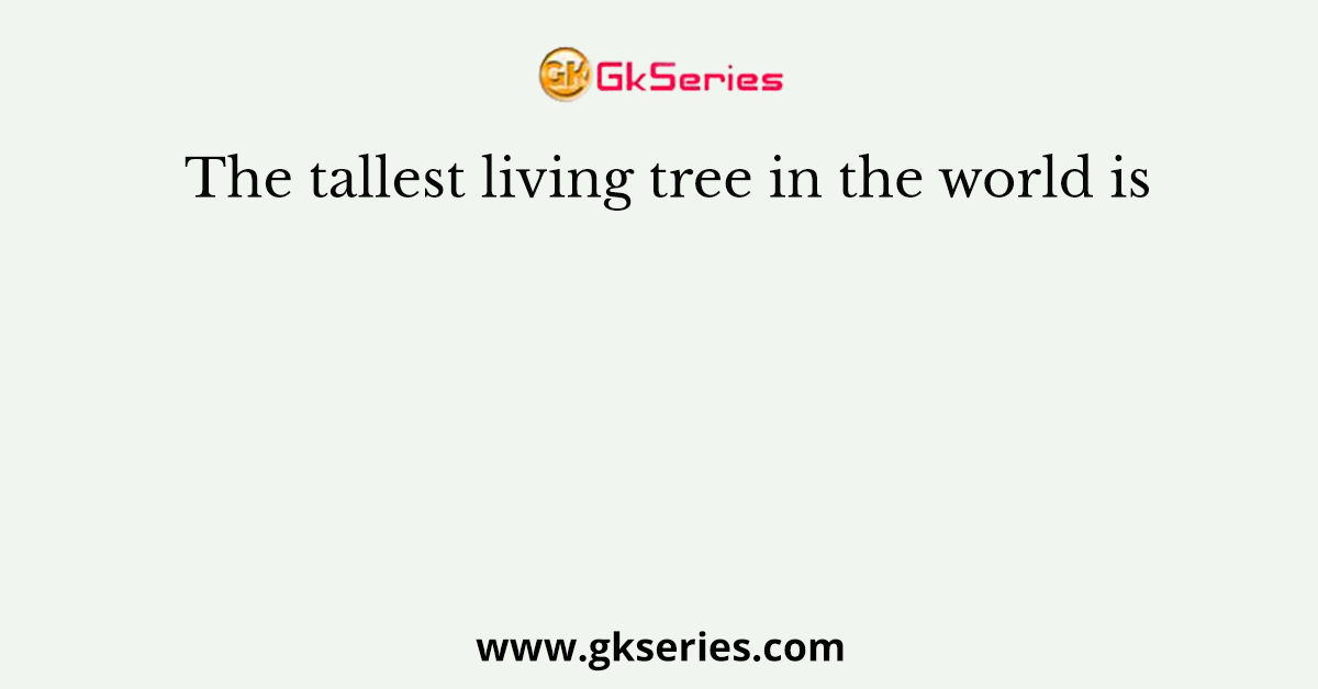 The tallest living tree in the world is