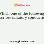 Which one of the following describes saltatory conduction?