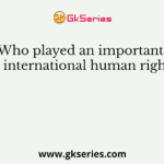 Who played an important role in international human rights law?