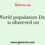 World population Day is observed on