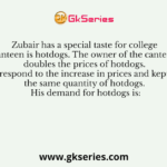 Zubair has a special taste for college canteen is hotdogs
