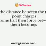 If the distance between the two point charges become half then force between them becomes