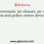 In electrostatic air cleaner, air mixed with dust and pollen enters device across