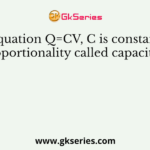 In equation Q=CV, C is constant of proportionality called capacitor's