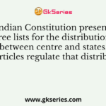 Indian Constitution presents three lists for the distribution of power between centre and states. Which two Articles regulate that distribution?