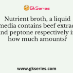 Nutrient broth, a liquid media contains beef extract and peptone respectively in how much amounts?