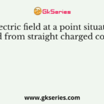 The electric field at a point situated at a distance d from straight charged conductor is