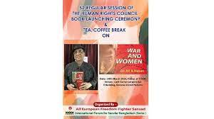 A book titled “War & Women” written by Dr MA Hasan released
