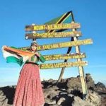 Anjali Sharma conquer Mount Kilimanjaro in Africa, wearing Luanchari