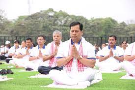 Sarnbanada Sonowal Flags Off International Yoga Mahotsav in Dibrugarh