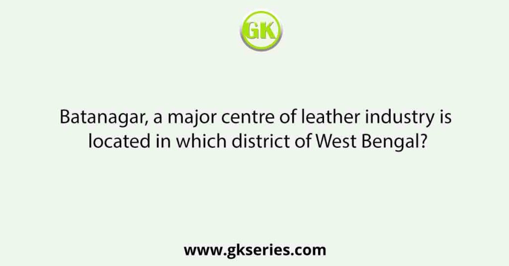 Batanagar, a major centre of leather industry is located in which district of West Bengal?
