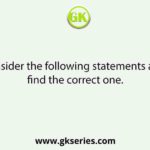Consider the following statements and find the correct one.